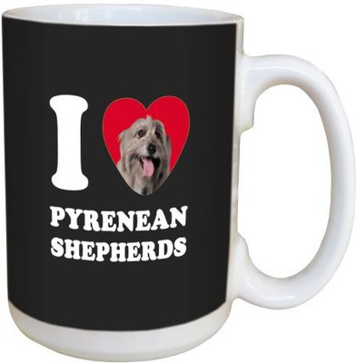 

Tree Free Free Greetings LM45108 I Heart Pyrenean Shepherds Ceramic with Full-Sized Handle, 15-Ounce, Grey Ceramic Mug(60 ml), Multicolor