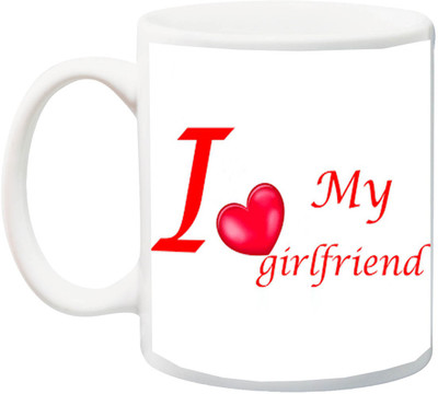 

ME&YOU Gift For Valentine's Day/Anniversary;I Love My Girlfriend Printed Ceramic Mug(325 ml), Multicolor