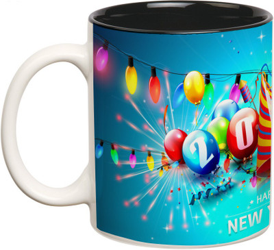 

Prithish New Year Design 10 Double Color Ceramic Mug(330 ml), Multicolor
