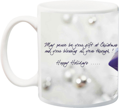 

ME&YOU Beautiful Christmas Gift for Friends,Relatives;Happy Holidays Printed Ceramic Mug(325 ml), Multicolor
