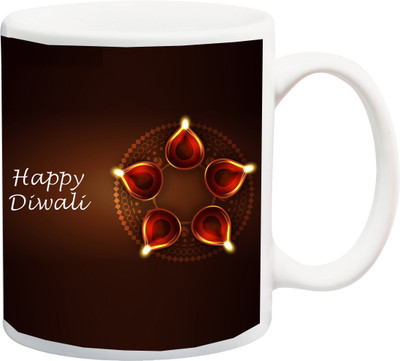 

ME&YOU Precious Diwali Gift Ceramic Mug(325 ml), Multicolor