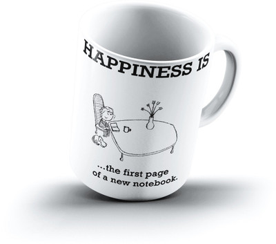 

Ucard Happiness Is1544 Bone China, Ceramic, Porcelain Mug(325 ml), Multicolor