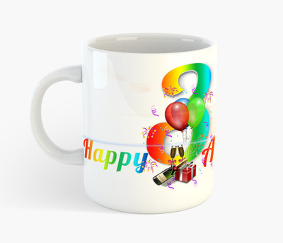 

Deeher Gifts Happy 3rd Anniversary Ceramic Mug(350 ml), Multicolor