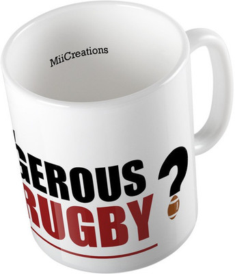 

MiiCreations Printed Just How Dangerous Is Rugby Ceramic Mug(325 ml), Multicolor