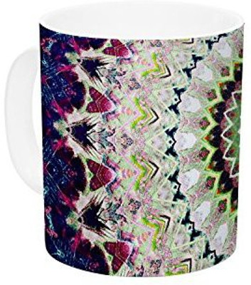 

Kess InHouse InHouse Iris Lehnhardt Summer of Folklore Pink Navy Ceramic Coffee, 11 oz, Multicolor Ceramic Mug(60 ml)