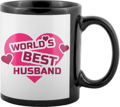 

SKY TRENDS World's Best Gifts For Valentine Girlfriend Boyfriend Friend Husband Wife Anniversary & Birthday Design Code 019 Ceramic Mug(325 ml), Black