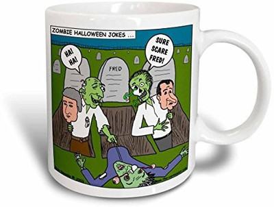 

3dRose Halloween Zombie Practical Jokes Clinton and Nixon Masks Ceramic, 15 oz, White Ceramic Mug(60 ml), Multicolor