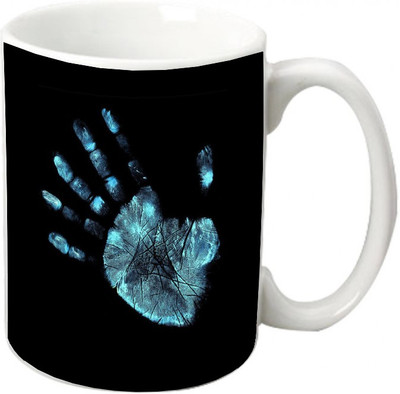 

Maison N Mode Hand Design Coffee Ceramic Mug(330 ml), Multicolor