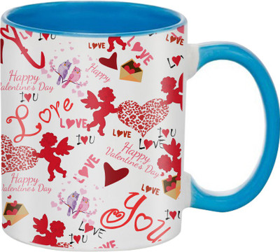 

SKY TRENDS Beautiful Special and Best Happy Valentine Gifts for Boyfriend Girlfriend Fiance Wife Husband Friends Birthday Anniversary029 Ceramic Mug(325 ml), Blue