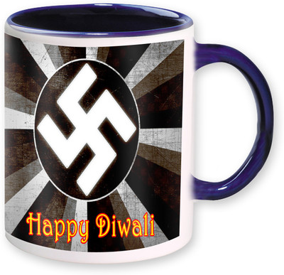 

Heyworlds happy diwali gifts 15 Ceramic Mug(325 ml), Multicolor