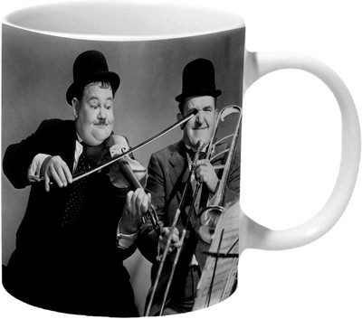 

Mooch Wale Laurel And Hardy Old Music Funny Ceramic Mug(325 ml), Multicolor