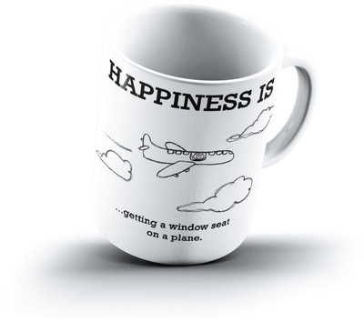 

Ucard Happiness Is1737 Bone China, Ceramic, Porcelain Mug(325 ml), Multicolor
