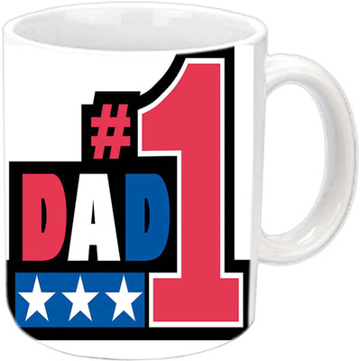 

Raj Laxmi DAD#1 Unique Design fathers Day Wishes White Ceramic Mug(350 ml)
