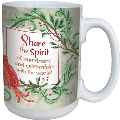 

Tree-Free Greetings Greetings lm43445 Uplifting Christmas Bird by Robin Pickens Ceramic with Full-Sized Handle, 15-Ounce Ceramic Mug(60 ml), Multicolor