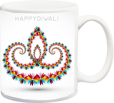 

ME&YOU Diwali Gift for Parents;Corporate Gifting Ceramic Mug(325 ml), Multicolor