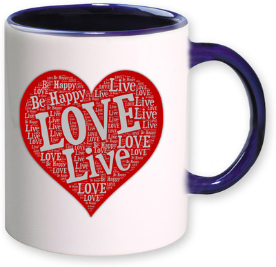 

Heyworlds love live be happy valentine gifts 0983 Ceramic Mug(325 ml), Multicolor