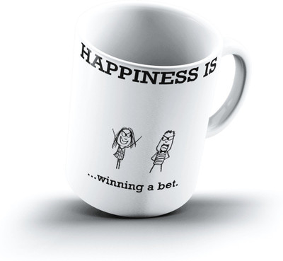 Ucard Happiness Is2119 Bone China, Ceramic, Porcelain Mug(325 ml)