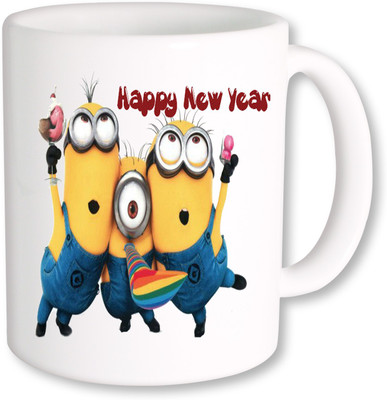 

PhotogiftsIndia Minnions Happy New Year Ceramic Mug(325 ml), Multicolor