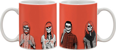 

Artifa Skeleton Fashion Porcelain, Ceramic Mug(350 ml), Multicolor