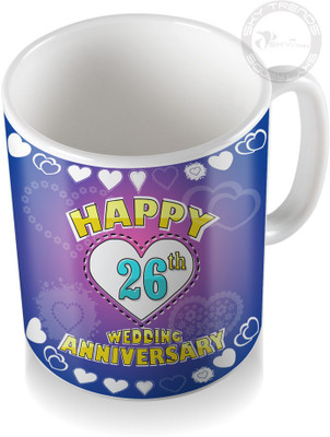 

SKY TRENDS 26th Happy Wedding Anniversary Coffee Ceramic Mug(300 ml), White