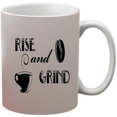 

Maison n Mode Rise and Grind Coffee Ceramic Mug(350 ml), Multicolor