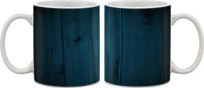 

Artifa Blue Wooden Pattern Porcelain, Ceramic Mug(350 ml), Multicolor