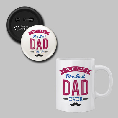 

Capturing Happiness The Best Dad Combo Ceramic Mug(350 ml), Multicolor
