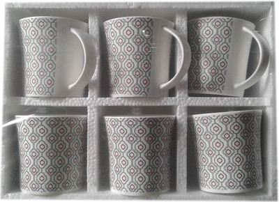 

JCPL JACKSON COFFEE MUG Bone China Mug(150 ml, Pack of 6), Multicolor