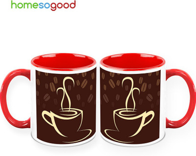 37% OFF on Homesogood Coffee With Beans (QTY 2) Ceramic Mug(325 ml, Pack of 2) 37% OFF on Homesogood Coffee With Beans (QTY 2) Ceramic Mug(325 ml, Pack of 2)