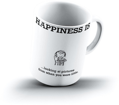 

Ucard Happiness Is2080 Bone China, Ceramic, Porcelain Mug(325 ml), Multicolor