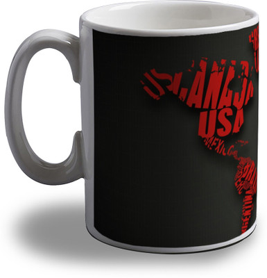 

Artifa World Typography Porcelain, Ceramic Mug(350 ml), Multicolor