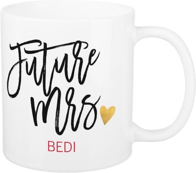 

Exoctic Silver Future Mrs.Bedi Ceramic Mug(325 ml), Black;red
