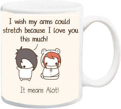 

ME&YOU Valentine's Day/Anniversary/Birthday Gift: Cute Couple Printed Ceramic Mug(325 ml), Multicolor