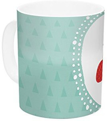 

Kess InHouse InHouse Daisy Beatrice Hipster Owlet Mint Coral Teal Ceramic Coffee, 11 oz, Multicolor Ceramic Mug(60 ml)