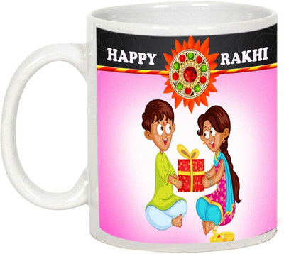 

AllUPrints Rakshabandhan Gifts - Happy Rakhi Ceramic Mug(325 ml), White