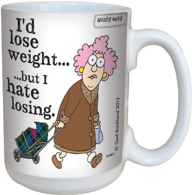 

Tree-Free Greetings Greetings lm43811 Hilarious Aunty Acid Losing Weight by The Backland Studio Ceramic, 15-Ounce Ceramic Mug(60 ml), Multicolor