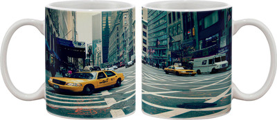 

Artifa Yellow Taxi In New York Porcelain, Ceramic Mug(350 ml), Multicolor