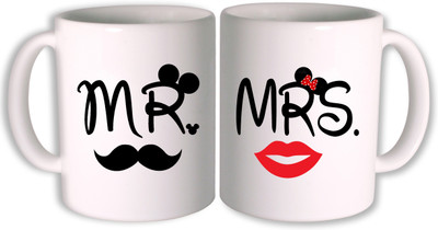 

PhotogiftsIndia mr and mrs_01 Ceramic Mug(350 ml, Pack of 2), Multicolor