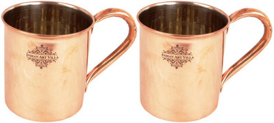 

IndianArtVilla IAV-CB-1-696 Copper Mug(415 ml, Pack of 2), Brown