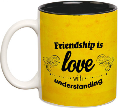 

Prithish Friendship Is Love With Understanding Double Color Ceramic Mug(330 ml), Multicolor