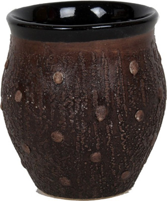

Purpledip Glazed Black Kulhar Ceramic Mug(200 ml)