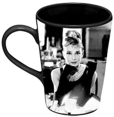 

Vandor 92062 Audrey Hepburn Breakfast at Tiffany's 12 oz Ceramic, Black and White Ceramic Mug(60 ml), Multicolor