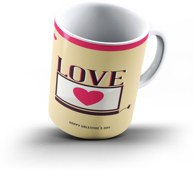 

Ucard Valentines Day Love647 Bone China, Ceramic, Porcelain Mug(325 ml), Multicolor