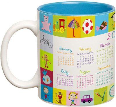 

Prithish Childrens 2016 Calendar Double Color Ceramic Mug(330 ml), Multicolor