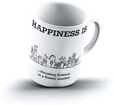 Ucard Happiness Is1825 Bone China, Ceramic, Porcelain Mug(325 ml)