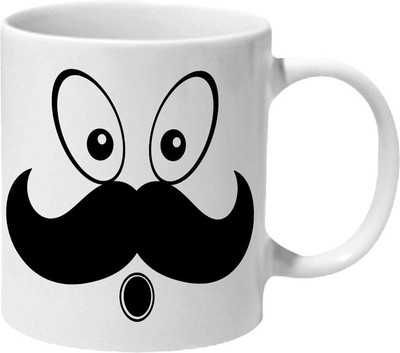 

Mooch Wale Funny Mooch Cartoon Ceramic Mug(325 ml), Multicolor