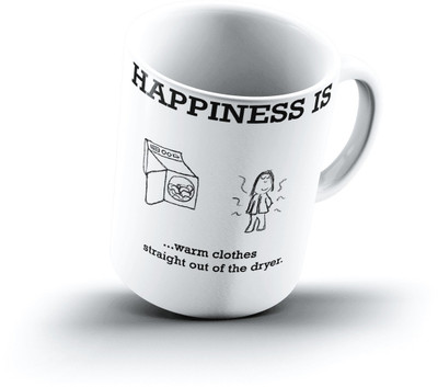 

Ucard Happiness Is2217 Bone China, Ceramic, Porcelain Mug(325 ml), Multicolor
