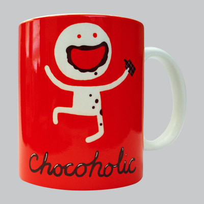 

Chimp Chocoholic Porcelain Mug(350 ml), Red