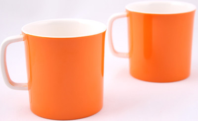 

Hiluxe Dbl Clr Melamine 42248 Dual - Orange Melamine Mug(Pack of 2), Orange;white