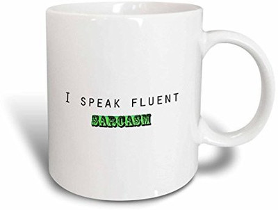 

3dRose I Speak Fluent Sarcasm - Ceramic, 15-Ounce (mug_200912_2) Ceramic Mug(60 ml), Multicolor